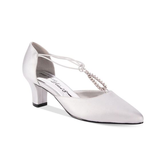 EASY STREET ALIVE AT 5 Shoes - EASY STREET ALIVE AT 5 Womens Silver Moonlight Block Heel Slip On Heels 6.5 M
